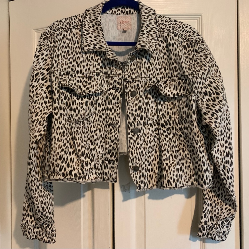 Candies XL Crop Leopard Print Jacket